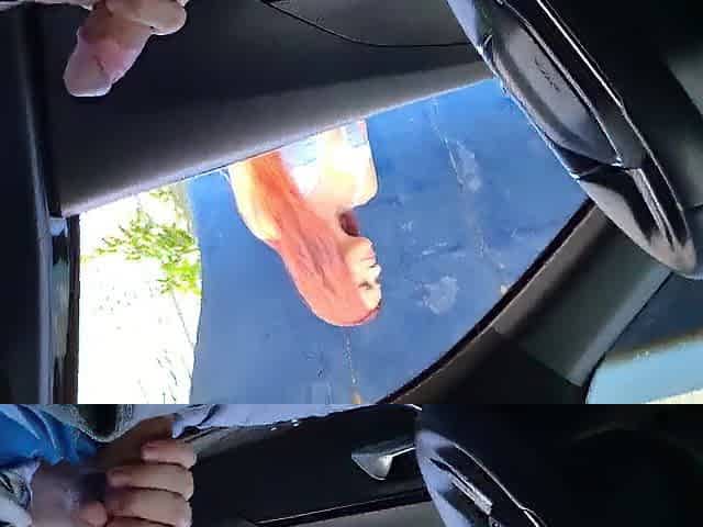 Risky masturbation for pedestrians at a public bus stop!