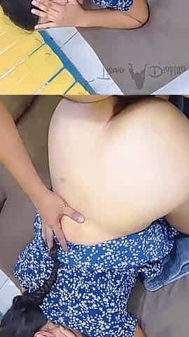 Newlywed with No Panties Under the Dress Loves to Shove Her Husband's Cock in on Her Own