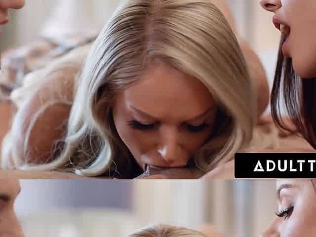 Vanna Bardo, Emma Hicks and Rocky Emerson CUM SWAP Stud's Load to the End REVERSE GROUP SEX!