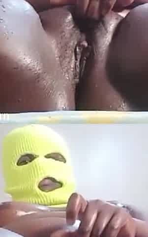 Slapping Rubbing My Fat Black Pussy