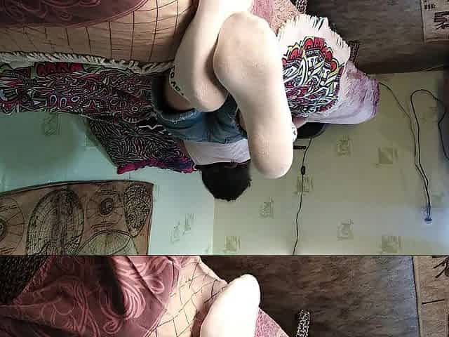 POV FEET Show Hot Naked Feet & White Socks During the time that Reading a Book - Nina Yo