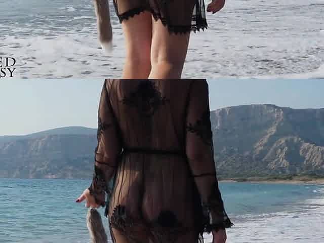 Hawt woman at the beach takes a foxtail anal intercourse in her booty - public outdoor anal intercourse