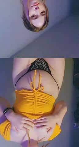 Cute amateur webcam girl masturbating close up to the camera