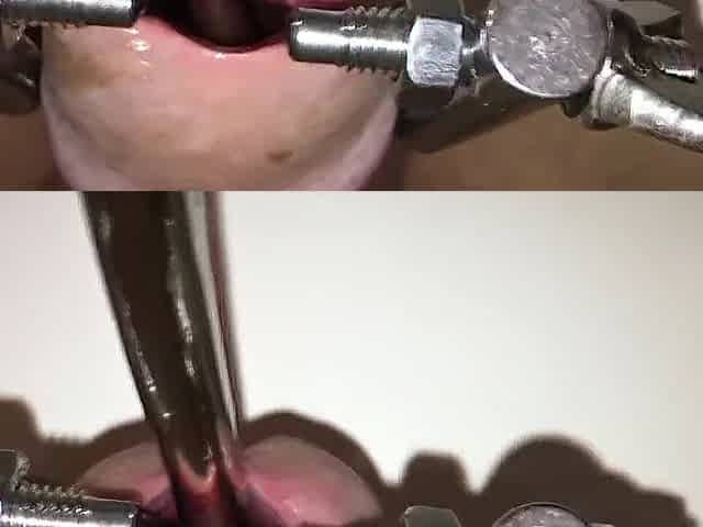 Urethral stretching with super device! My urethra is filled with semen.
