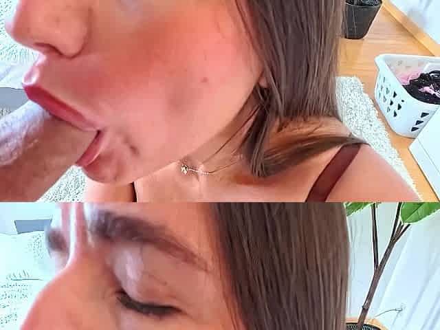 An amateur MILF blowjob followed by hot fucking