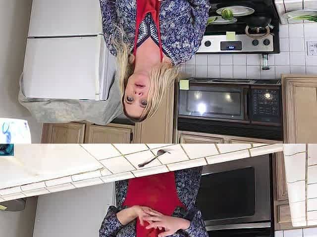 Milking stepson in the kitchen previous to his date