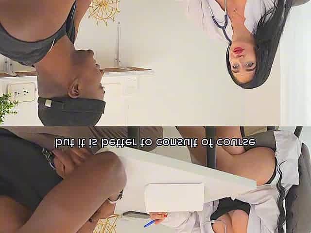 INTERRACIAL-I aid my patient with his testicular ache by sucking his large ebony penis and then riding it.