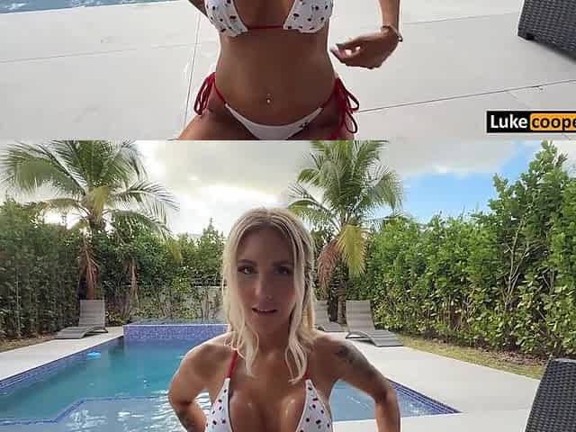 Hawt Golden-haired Stepmom Bangs Me Home Alone By Pool - Sarah Harlow - Luke Cooper
