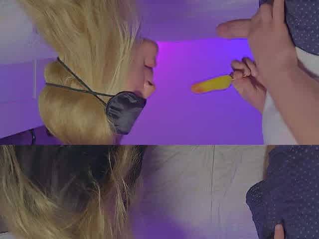 Prank stepmother in the game guess the smack of ice cream! put the jock in throat