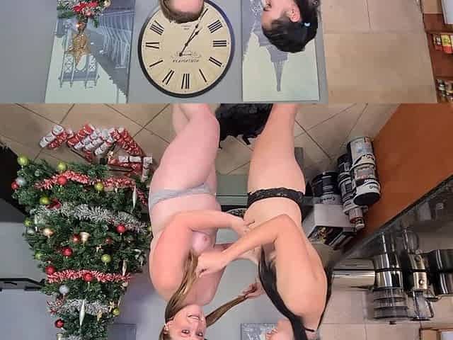 Two chubby girls stripping each other and getting pissed on