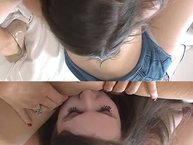 Mature Brunette Lesbian With Ripe Breasts Spreads The Teens 18+ Pussy Lips And Digs