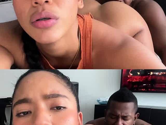 Cute brunette has orgasms while getting her huge ass eaten