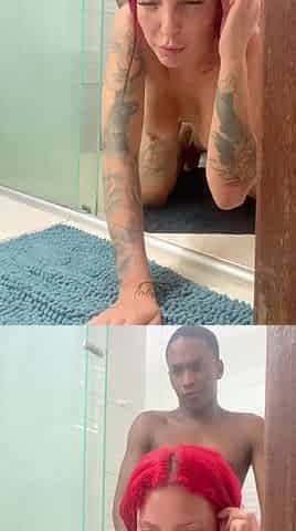 Fucking Hot Redhead in the Bathroom, Naughty Moaning and Asking for Cum Inside Her Pussy