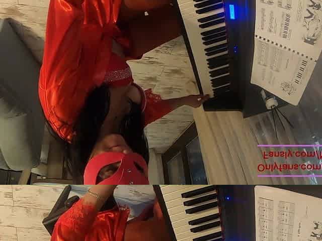 Piano Lesson Seduction Red Lingerie, Deep Pleasure & Messy Mouth Finish