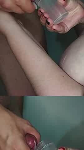 Cumslut Nurse Put Her Mouth in Front of the Patient Who Was Cumming in a Jar.
