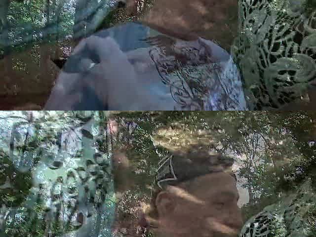 Outdoor 3some fuck for hot brunette hair