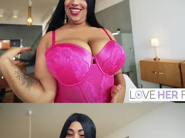 Busty Brunette Slurps Her Huge Tits On Cam With Thayana Babyy