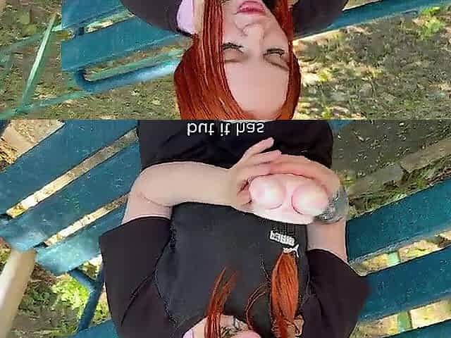Brought to climax in a public place