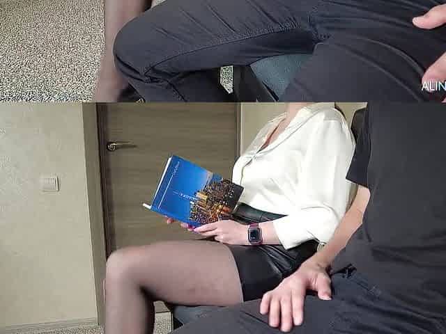 I pull out my dick in front of the secretary in hose