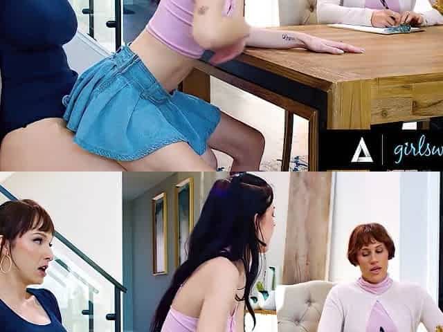 Milf Lexi Luna Almost Caught Strap-on Fuck Hot Stepdaughter Bella Nova By Social Worker