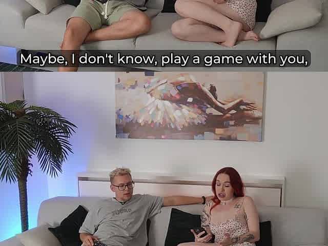 Oral Creampie Stepson Surprised Step Mom with His Big Cock and Huge Cum While We Were Watching TV