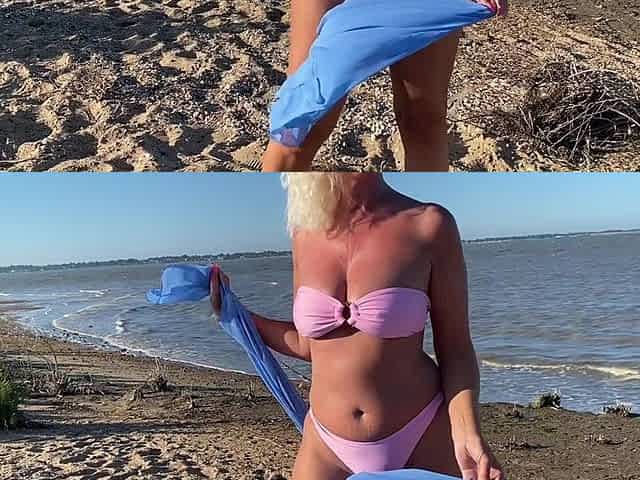 Stripping Naked on Public Beach