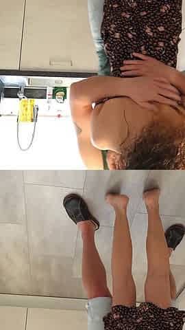 Stepmom Surprised in Kitchen Step-son Grabs Me, Blowjob Then Creampie