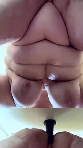 Bbwbootyful ridding my 12inch black dildo underneath camvu
