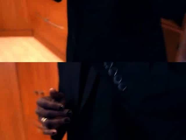 Tattooed busty secretary serves black guy in office