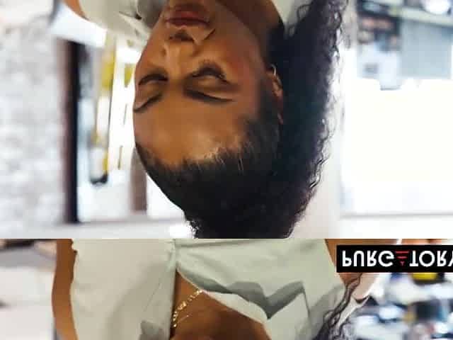 Glamorous black chick sucks her coworkers dong in the office