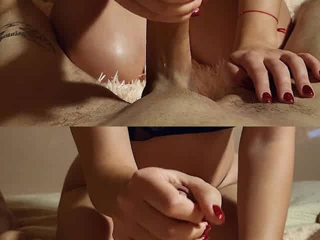 The night's rest ended with masturbation and me cumming on her tits