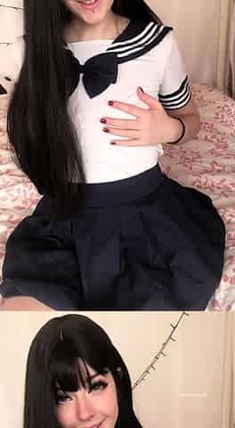 Amateur brunette devyn toys her big pussy in the office