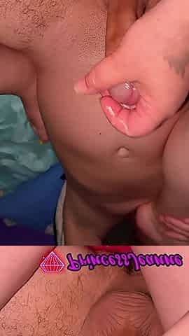 Homemade Amateur MILF Handjob Cumshot Close up POV