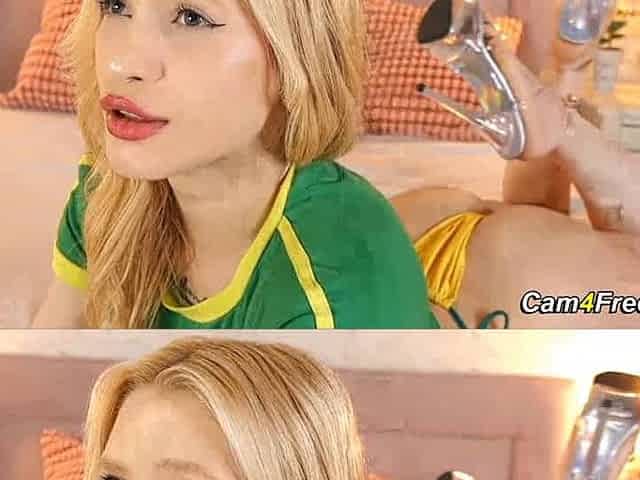 Blonde Bombshell Squirts a Lot From Masturbating