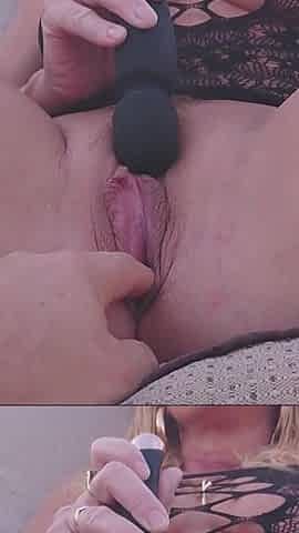 Outdoor Cumshot Over My Pussy & a Vibrating Sex Toy with Pussy Spreading & Fingering