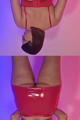 Latex and Leather Mini Skirt Try-on: Shiny Fits on Curvy Body