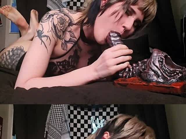 Alt Girl with Pierced Pussy Get Filled with Cum from