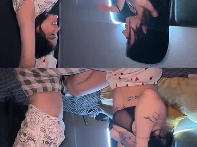 2 ribald lesbian babes eat twat and fingering