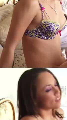 Cute brunette gets her rough treatment from black dude