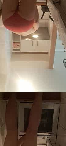 MILF in Red Panties in the Kitchen