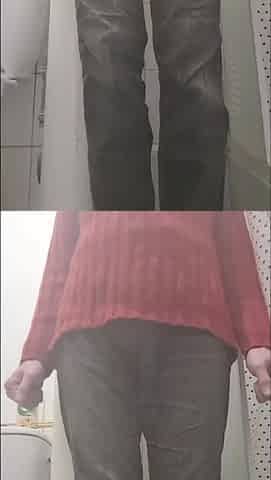 Amateur teen pees ebony jeans