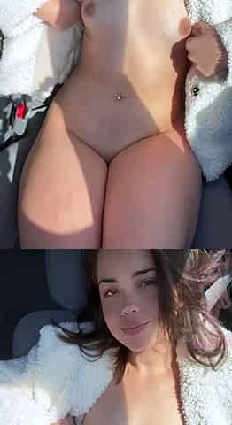 Amateur striptease and Solo masturbation