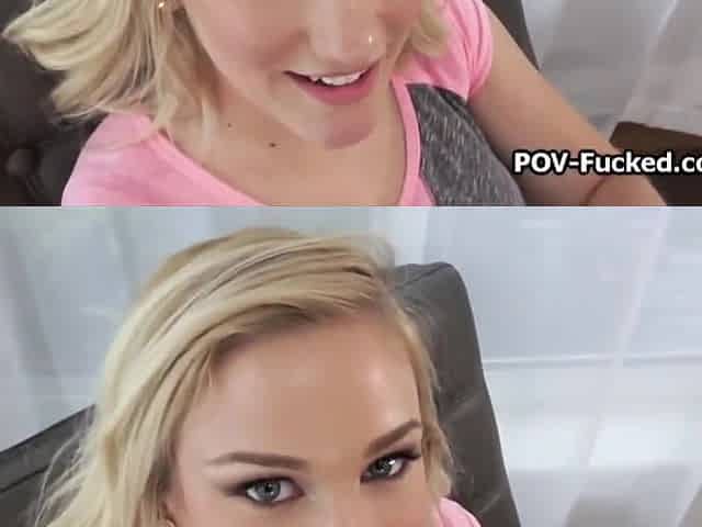 Natural Blonde In Sneakers Blows My Big Cock