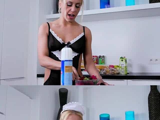 Blonde maid pussysmashed by BBC lover
