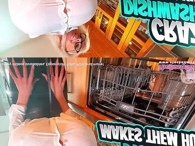 Eager Dishwasher Makes 'em Larger! Breast Expansion