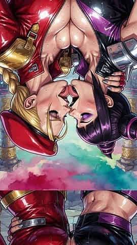 Cammy and Juri Kissing (ai)