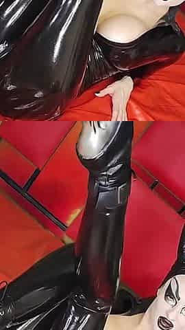 Satanic Black Latex Witch Summons Satan