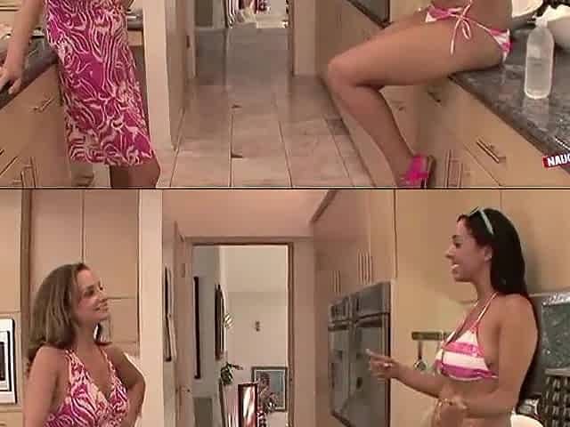 Shaggy haired mother i'd like to fuck wishes a piece of that large bikini clad booty