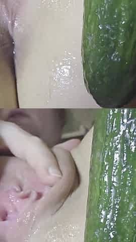 Sexy MILF's Asshole Is Stretched with a Nice Cucumber