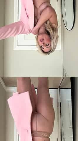 Big Boobed Blonde Masturbates With A Dildo In The Bathroom